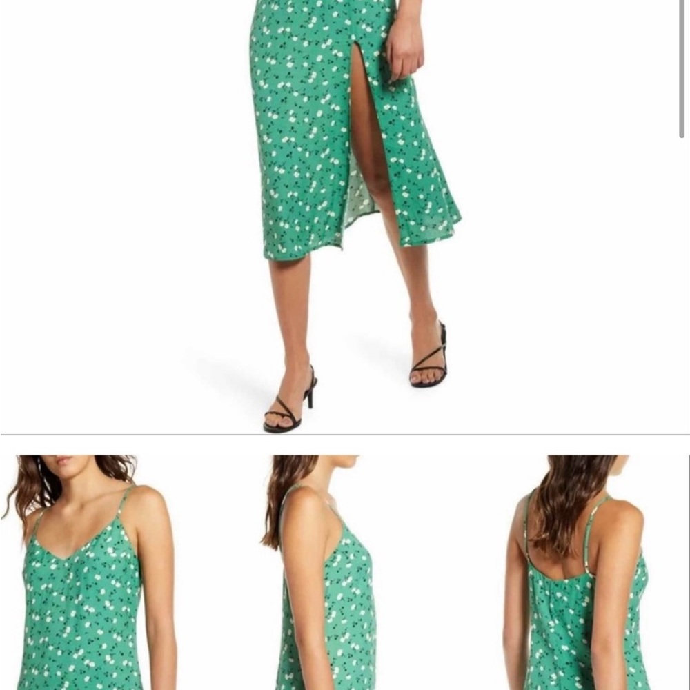 Reformation Green Floral Midi Slip Dress - Picture 5 of 5